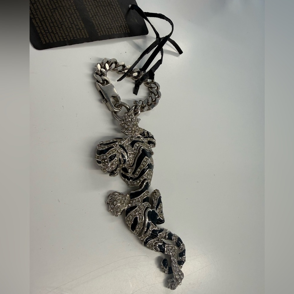 Roberto Cavalli Crystal & Enamel Tiger Pendant